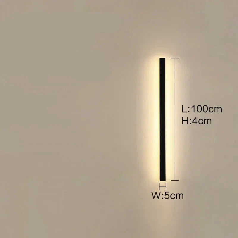Lisslune | Lunor Modern Linear Outdoor Wall Light – Metal & Acrylic for Terrace & Entrance Area