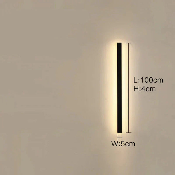 Lisslune | Lunor Modern Linear Outdoor Wall Light – Metal & Acrylic for Terrace & Entrance Area