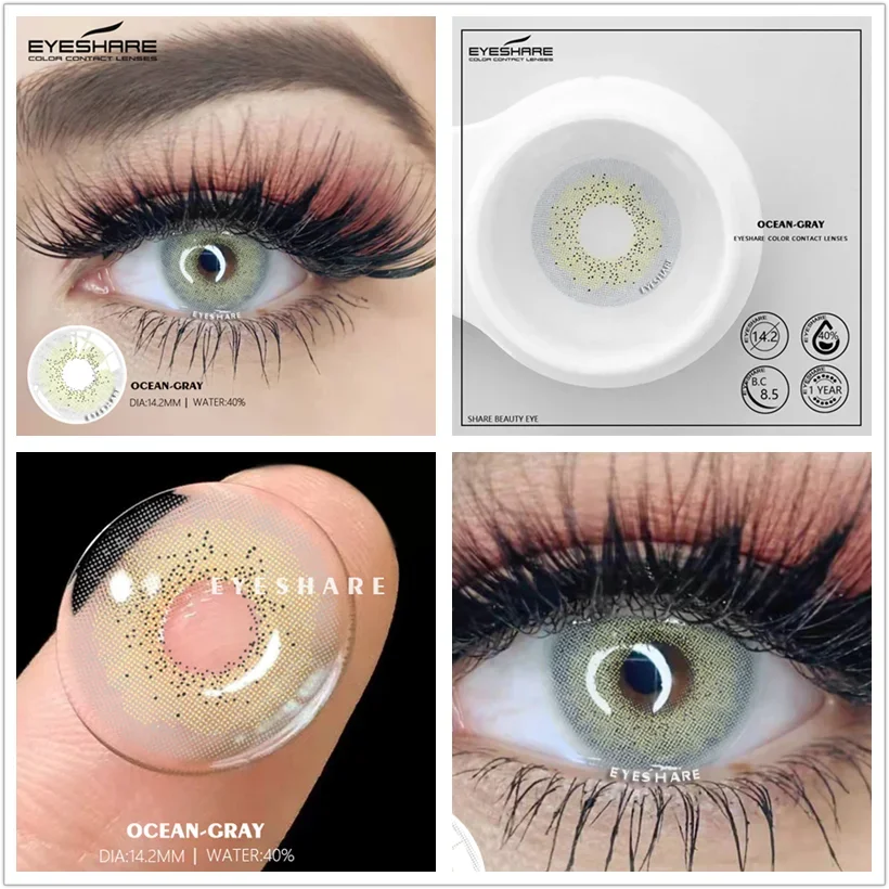 Rynx | 1 Pair Colored Lenses Ocean Colored Contact Lenses Beautiful Pupil Makeup Contact Lens Annual Use Cosmetic Beauty Eye Lenses