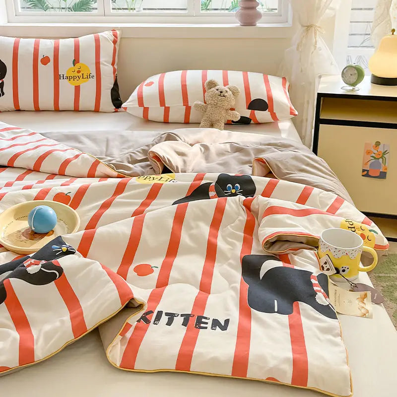 Rynx | Summer blanket Climate blanket Flower girl Heart Class A Double-layer yarn Summer cool soft Machine washable