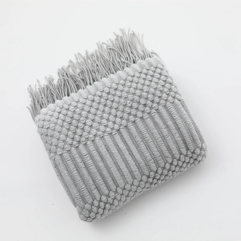 Lisslune | purple diamond knit blanket