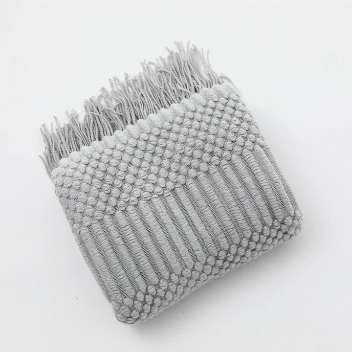 Lisslune | purple diamond knit blanket