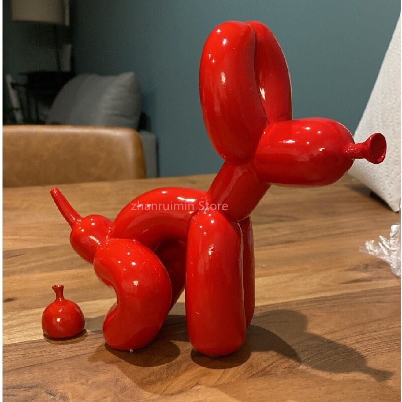 Lisslune | Balloon Dog Sculpture, Balloon Art Statue, Mini Collectible Figurine, Home Decoration, Resin Figure, Desk Accessories, Room Decoration