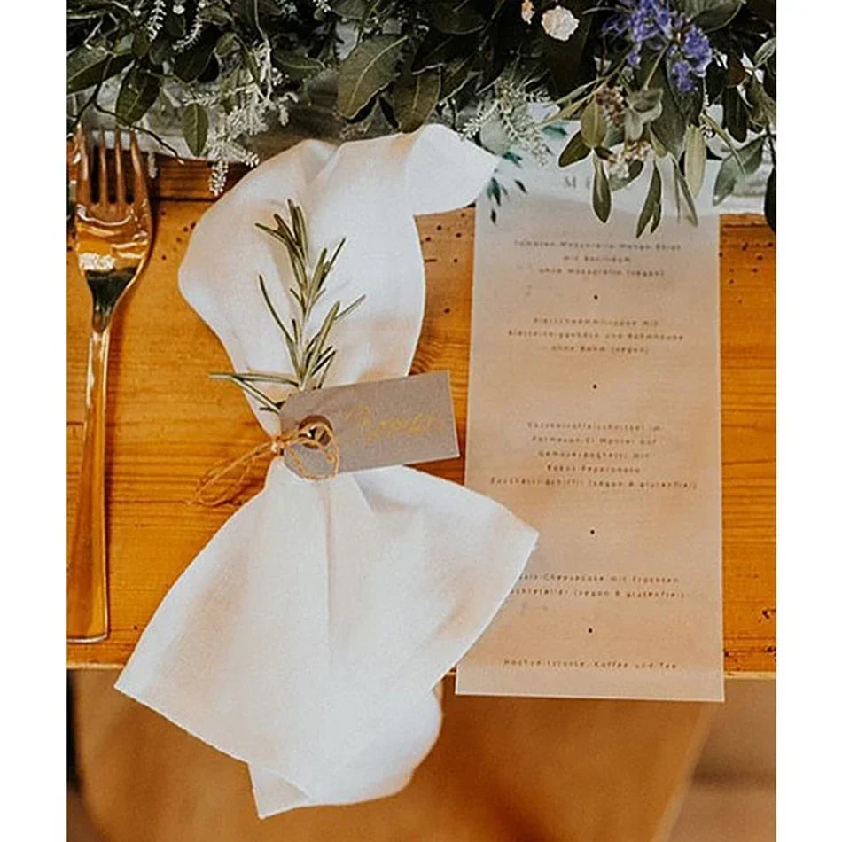 Rynx | 12PCS pure linen table napkins, 40x40cm sage green soft comfortable tea towel, square napkin for wedding dinner party decoration