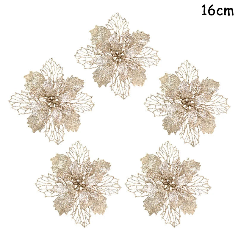 Rynx 5 Piece Christmas Red Berries Artificial Flower Pine Cone Branch Christmas Tree Decorations Ornament Gift Packaging Home DIY Wreath