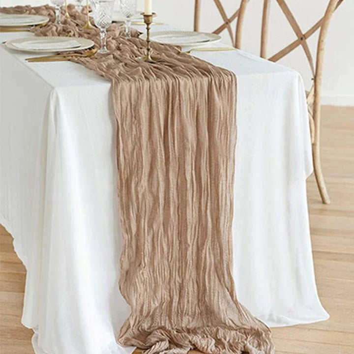 Rynx | Semi-transparent cheesecloth table runner for weddings, sage green Elegant country house decoration, Perfect for birthday parties Banquets arches Cake decor