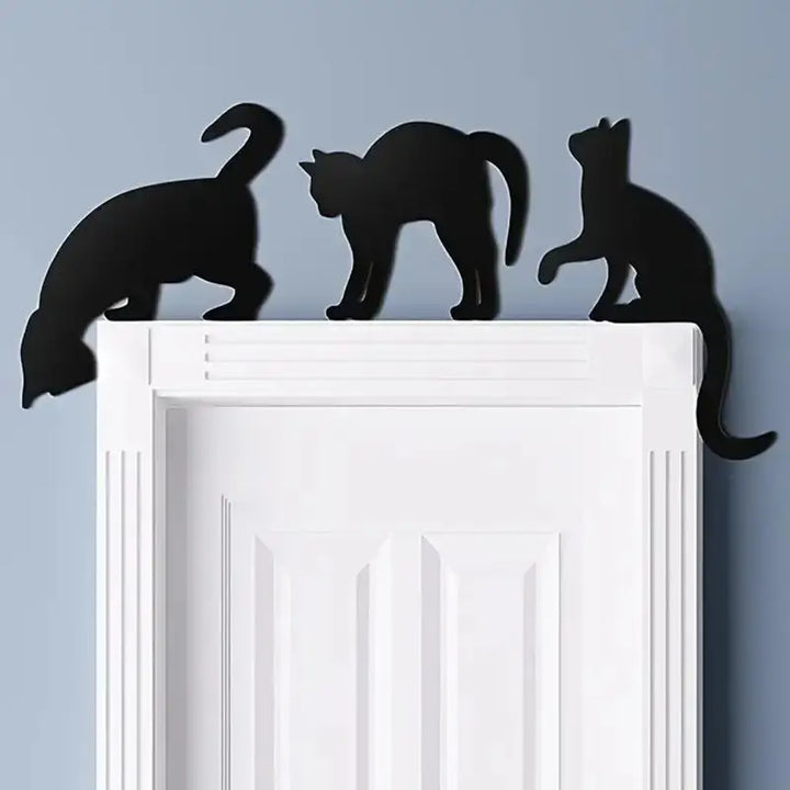 Rynx | Halloween Door Corner Sign Sweet Bird Witch Cat Black Wood Hanging Decoration Party Home Wall Doors Frame Decorations
