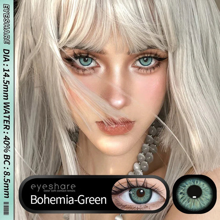 Rynx | 1 Pair New Colored Contact Lenses for Eyes Green Contact Lenses Fashion Blue Eye Lenses Annual Gray Beauty Contact Lenses
