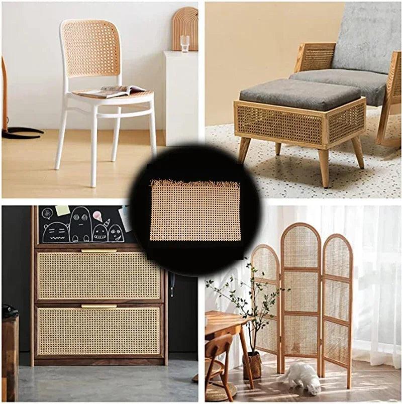 Lisslune | Indonesian Plastic Rattan Weaving Roll for Furniture Makeover - 35-50 cm wide Ideal for Chairs, Cabinets, and Tables