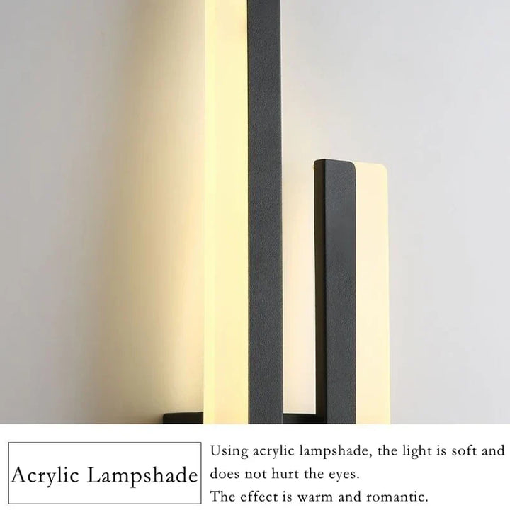 Lisslune | Modern LED Wall Lamp: Black/Gold Acrylic Room Decoration Light
