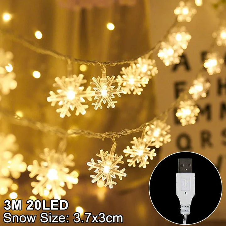 Rynx Snowflake LED Light Christmas Decorations For Home Hanging Garland Christmas Tree Decor Ornament Christmas Xmas Gift New Year