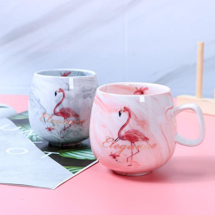 Lisslune | Paw-sitively Charming Flamingo Ceramic Travel Mug: Your Cozy Companion for On-the-Go Sips