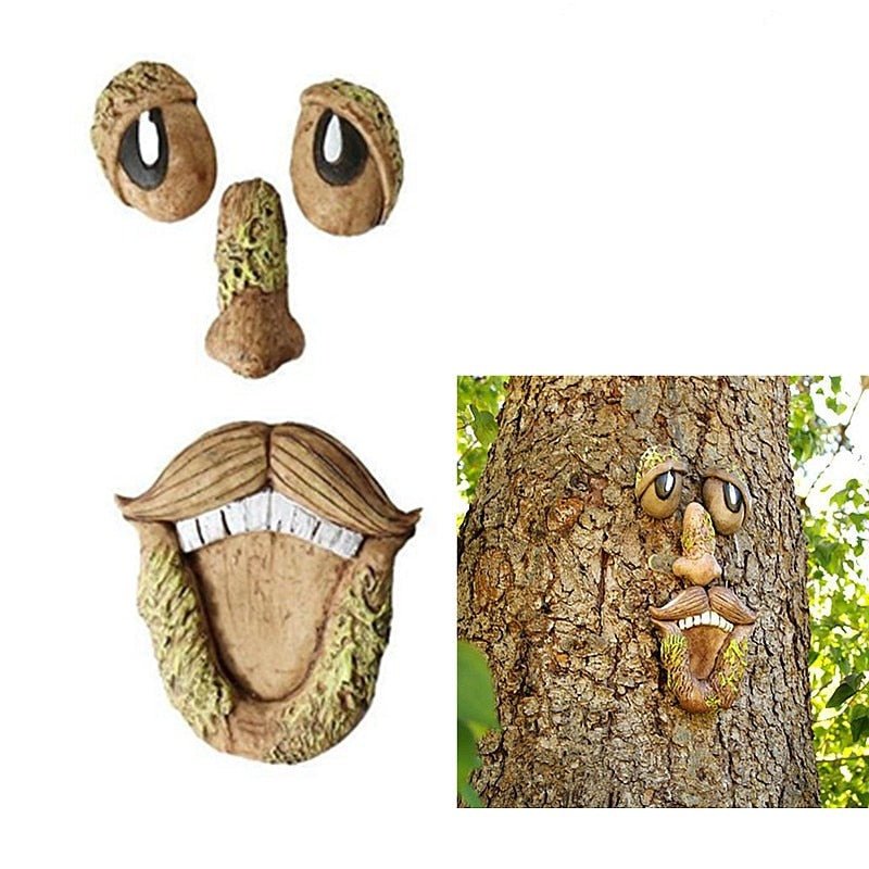 Lisslune | Funny garden decoration tree face old man