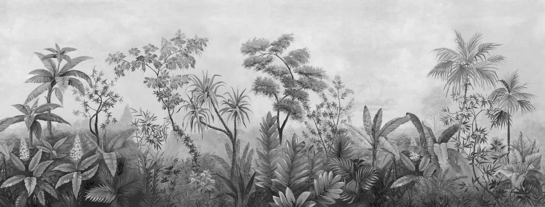 Lisslune | Serene Tropical Paradise Abstract Mural - Elegant Botanical Decor for Stylish Homes