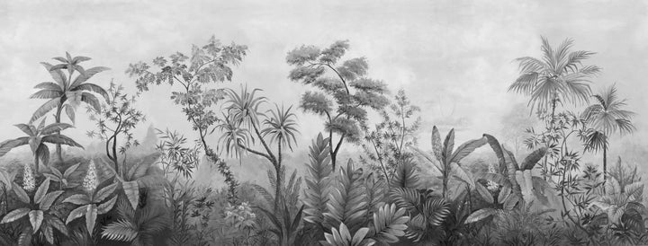 Lisslune | Serene Tropical Paradise Abstract Mural - Elegant Botanical Decor for Stylish Homes