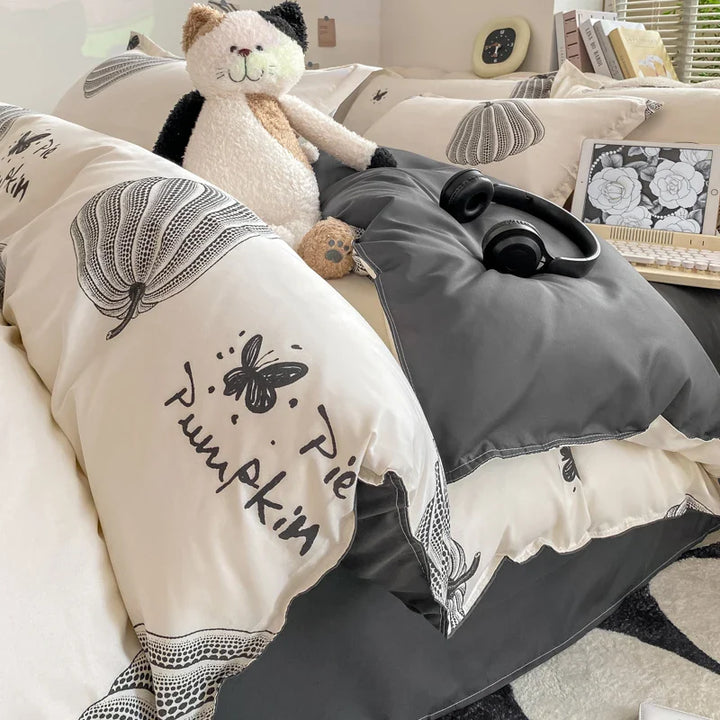 Rynx | Vintage Floral Duvet Cover Set, 3-piece Botanical Bedding Garden Style Flower Reversible Duvet Covers Luxury Soft Breathable