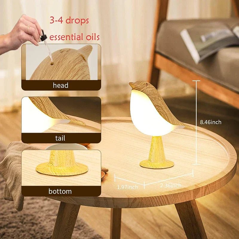 Lisslune | Wooden Bird LED Touch-Switch Night Lamp