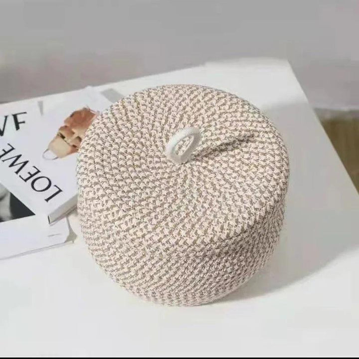 Lisslune | Chic Khaki Cotton Storage Basket Set: A stylish solution for a neatly organized home