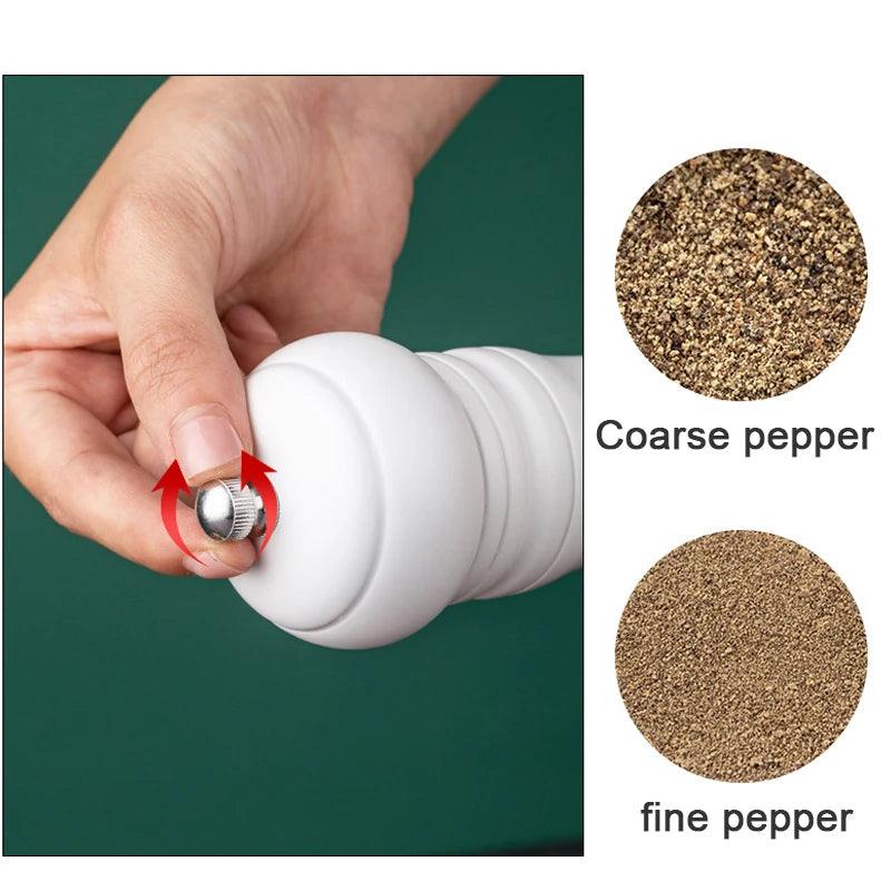 Lisslune | Sustainable 8-inch wooden salt and pepper mill with adjustable ceramic grinder