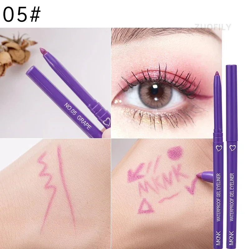 Rynx | 1Pcs Black Brown Sexy Long-lasting Eyeliner Pencil Waterproof Pigment Pink Eyeliner Pencil Women's Fashion Color Eye Makeup Cosmetics