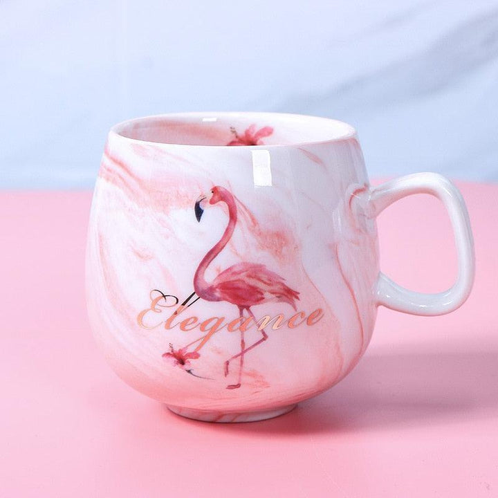 Lisslune | Paw-sitively Charming Flamingo Ceramic Travel Mug: Your Cozy Companion for On-the-Go Sips