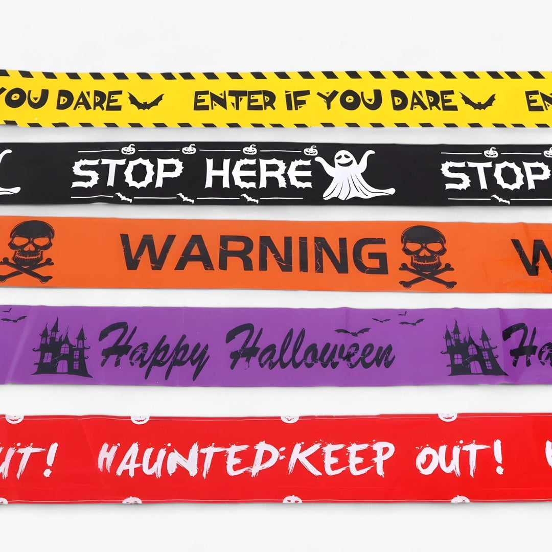 Lisslune | Bandeau Warning Skull Halloween - Spooky Party Decoration