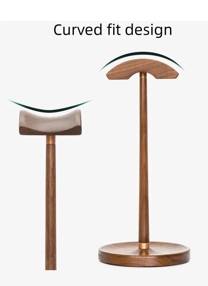Lisslune | Elegant Walnut and Copper Earphone Holder - Stylish Organizer for a Refined Workspace