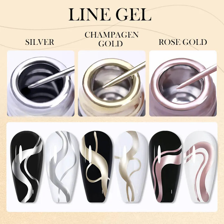 Rynx | 5ML Silver Metallic Painter Liner Gel Nail Polish Super Bright Mirror Drawing Gel Semi Permanent Line French Nail Art