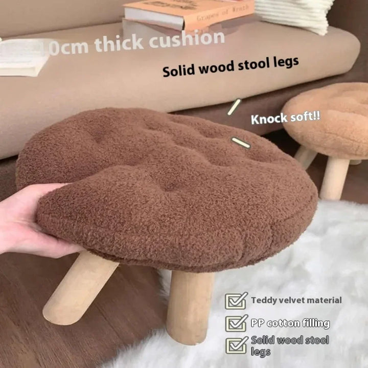 Rynx | Cookie small stool soft seat girls heart bedroom solid wood bench living room children's shoe changing stool furniture