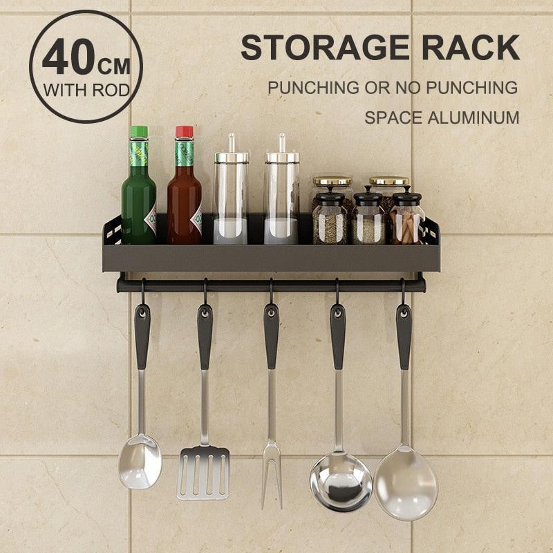 Lisslune | Elegant multifunctional aluminum storage rack with stylish hooks