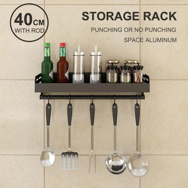 Lisslune | Elegant multifunctional aluminum storage rack with stylish hooks
