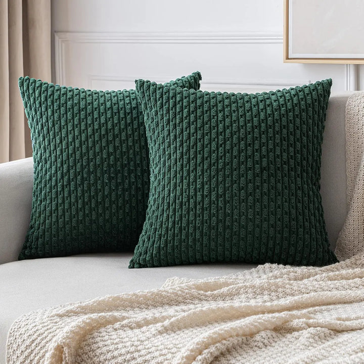Lisslune | Boho Ribbed Corduroy Cushion Cover – Stylish Striped Decorative Pillowcase for Sofa or Bed