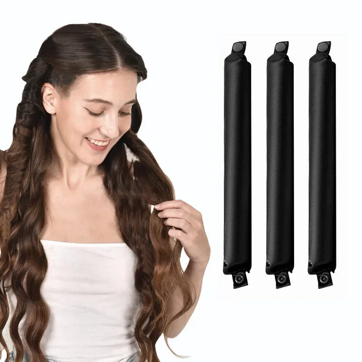 Rynx | No-Heat Flexi Curling Rod Curler for Sleeping Heatless Curlers for Hair Satin-covered Overnight Curlers Hair Rollers Hairband