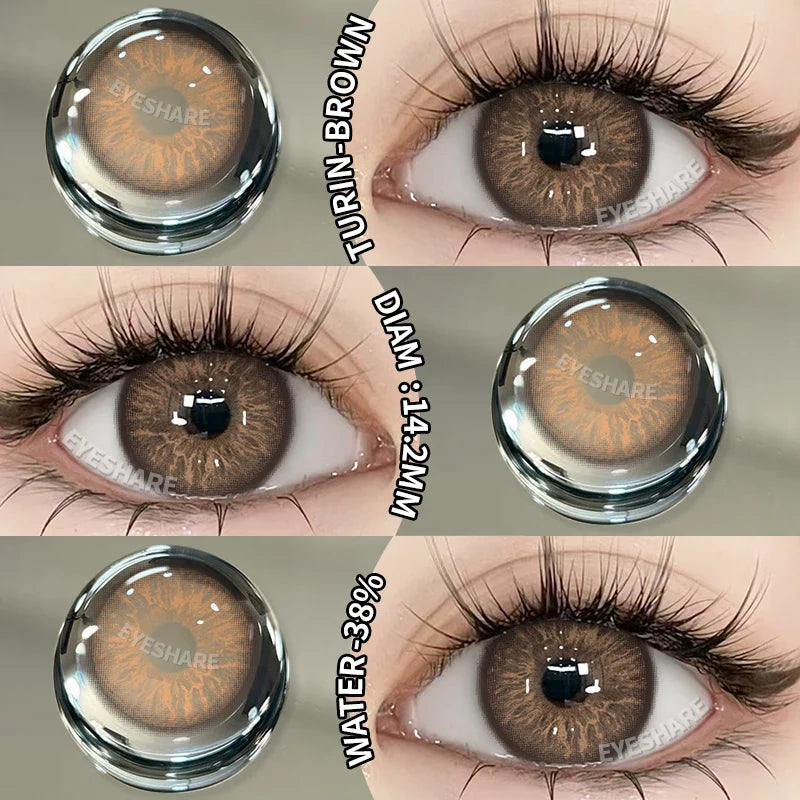 Rynx | New Lenses 1 Pair Colored Lenses for Eyes Green Contact Lenses Fashion Blue Eye Lenses Annual Gray Contact Lenses