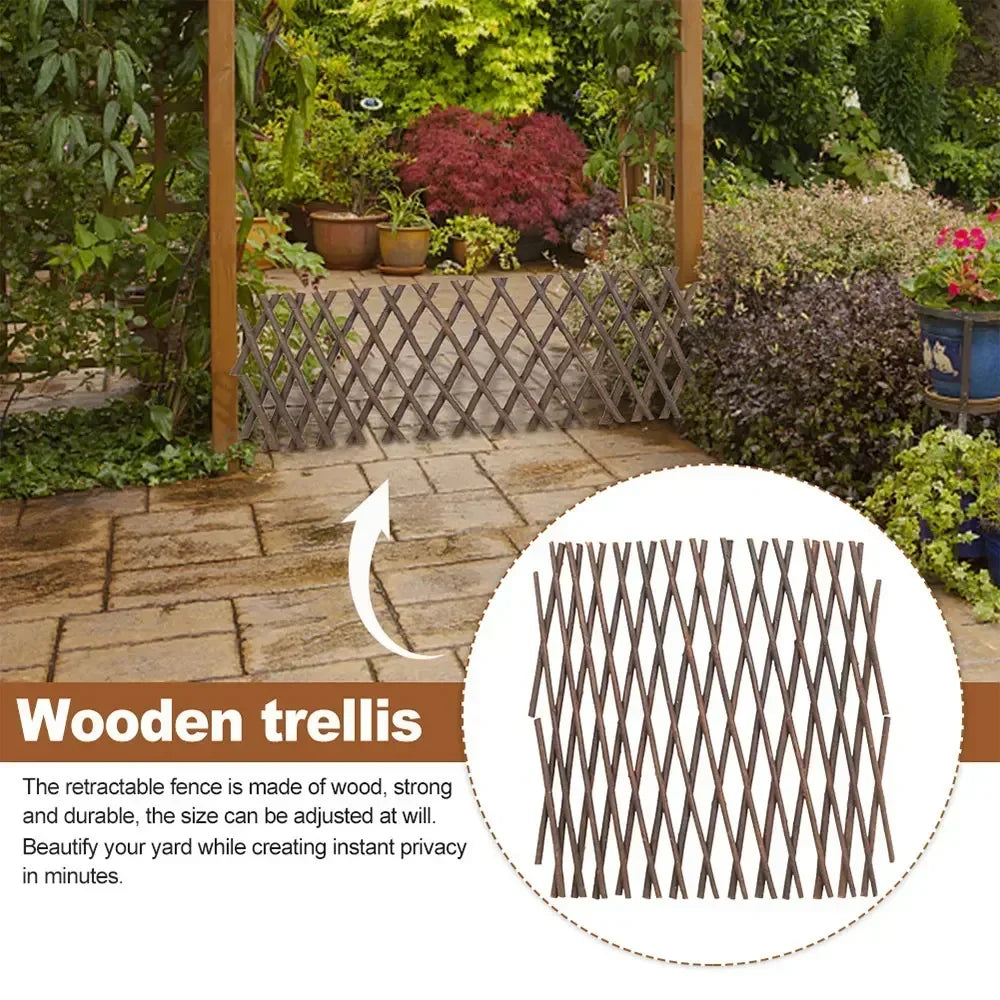Rynx | 1/10 Piece extendable garden screen expandable trellis privacy hedge wooden fence for garden plants vines wall railing