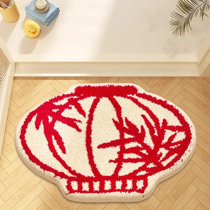Rynx | Chinese Lantern Tufting Bedroom Rug Red Lucky Pumpkin Living Room Rug Area Mat Bathroom Mat Doormat Aesthetic Home Decor
