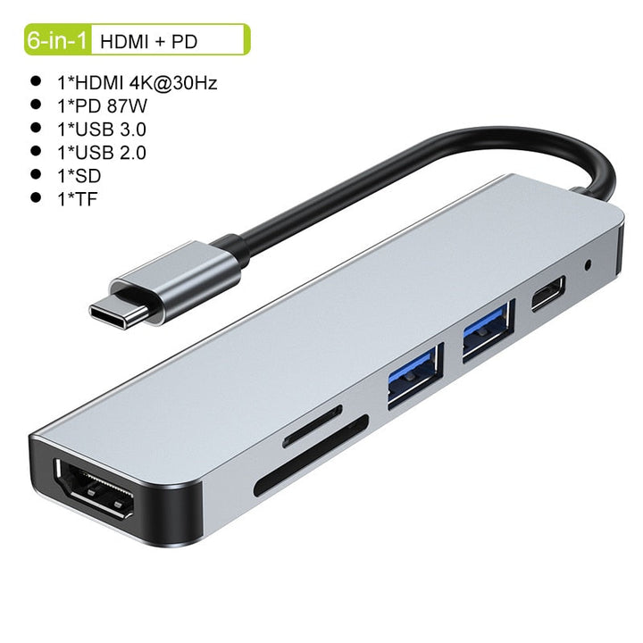 Lisslune | Thunderbolt 3 USB-C Hub with HDMI, PD, SD/TF for MacBook Air M1 and iPad Pro