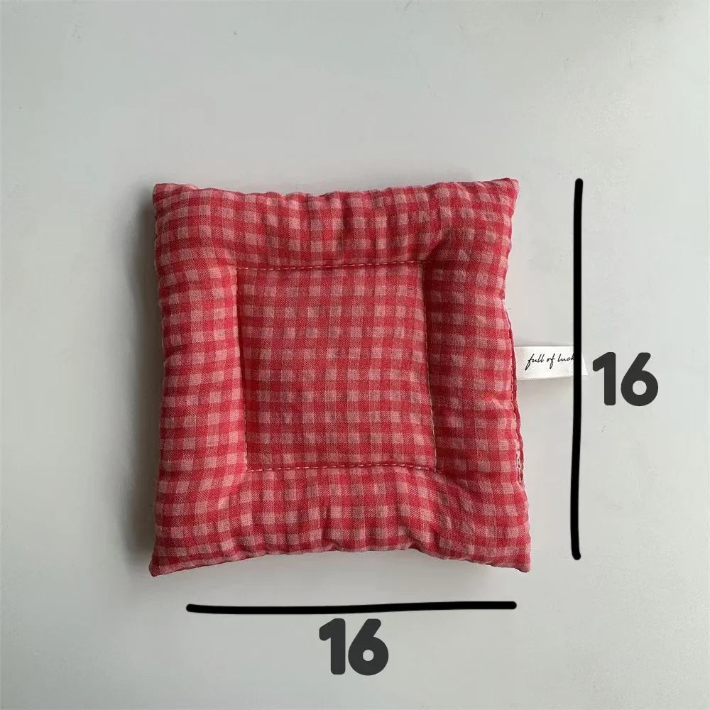 Rynx | Coffee cup placemat grid series multicolored cotton coaster fresh tablecloth heat insulating mat square insulating mat
