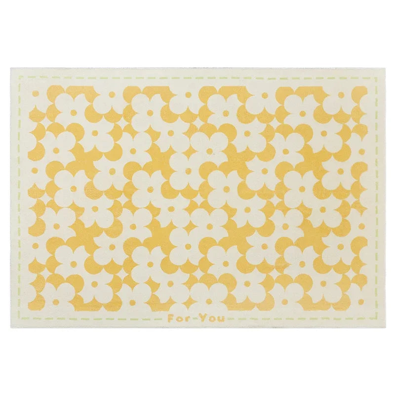 Rynx | Funny cute flower rug Minimalist children's room decor rug Comfortable soft bedroom rugs living room sofa living room rugs carpet