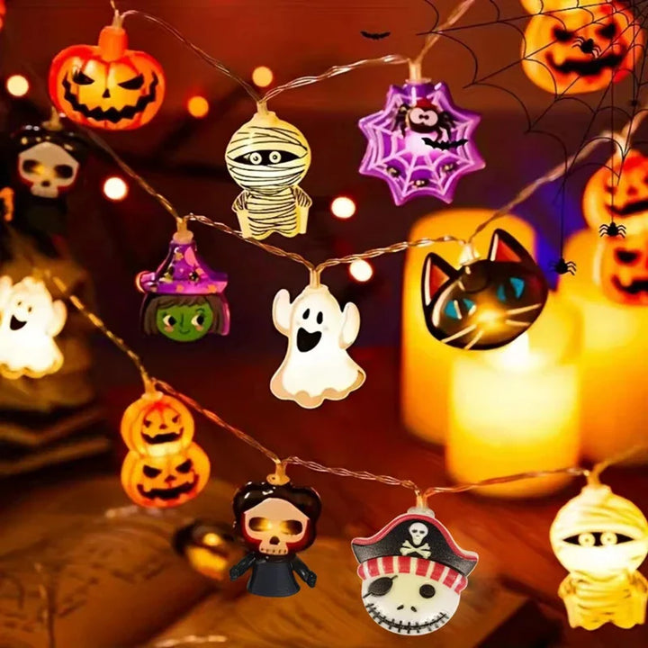 Rynx | Halloween Party LED Light String Pumpkin Ghost Spider Weaving Hanging Lamp For Halloween Home Indoor Outdoor Decoration Props 2024