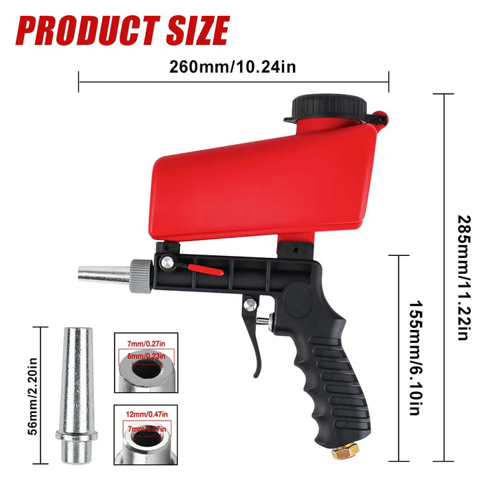 Lisslune | Portable Gravity Sandblasting Gun, with Portable Precision