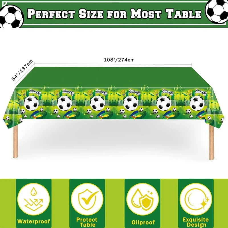 Rynx Football Party Disposable Tableware Paper Plates Cups Napkins Tablecloth Kids Boys Football Birthday Party Decor Supplies
