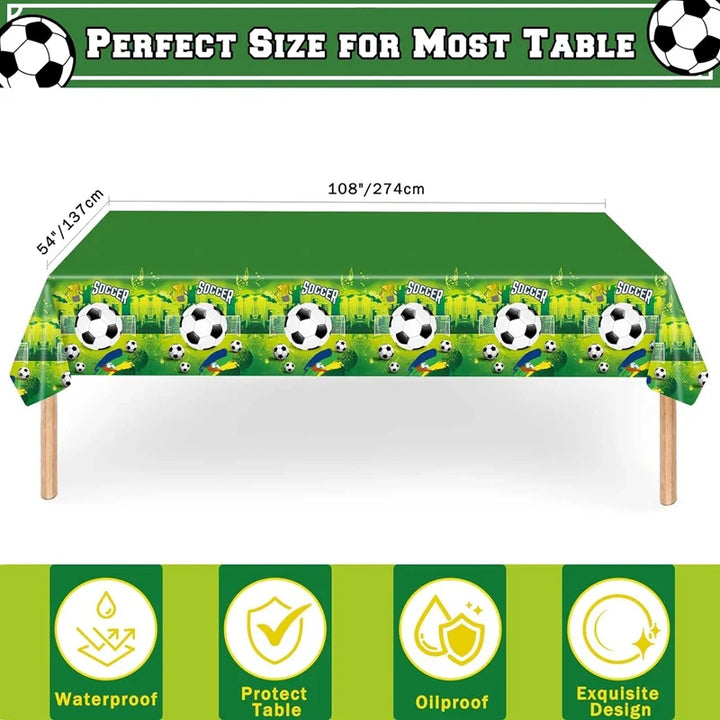 Rynx Football Party Disposable Tableware Paper Plates Cups Napkins Tablecloth Kids Boys Football Birthday Party Decor Supplies