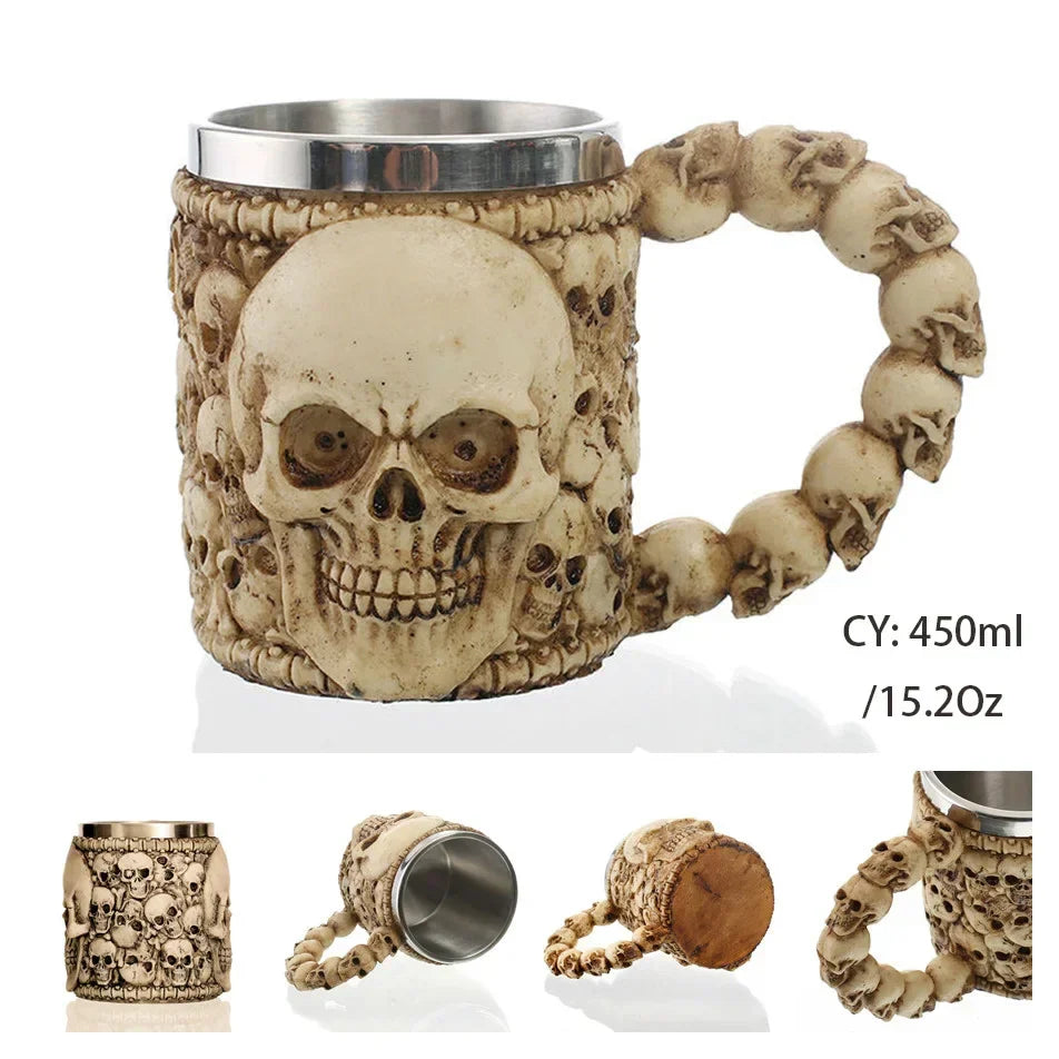 Lisslune | Medieval Dragon Resin Stainless Steel Mug as Coffee Mug or Tea Mug