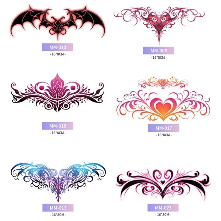Rynx | 6-Piece Waterproof Tattoo Sticker Set Long-lasting Artificial Tattoo Girls 3D Artificial Sex Womb Tattoo for Women Temporary Abdomen섹스타투스티커 Product