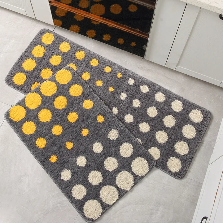 Rynx | Chic Dots Carpet Bathroom Mat Soft Geometric Bedroom Rug Door Mat Living Area Long Rug Non-Slip Hallway Living Room Decor