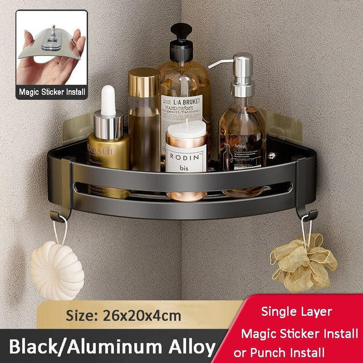 Lisslune | Stylish Aluminum Corner Shelf without Drilling for Easy Installation