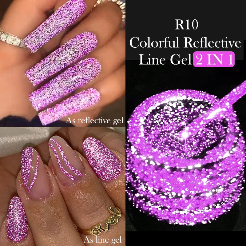Rynx |5ML Aurora Ocean Blue Liner Gel Polish Nail Art Sparkling Painting Cat Magnetic Gel Semi Permanent UV Gel French Nails