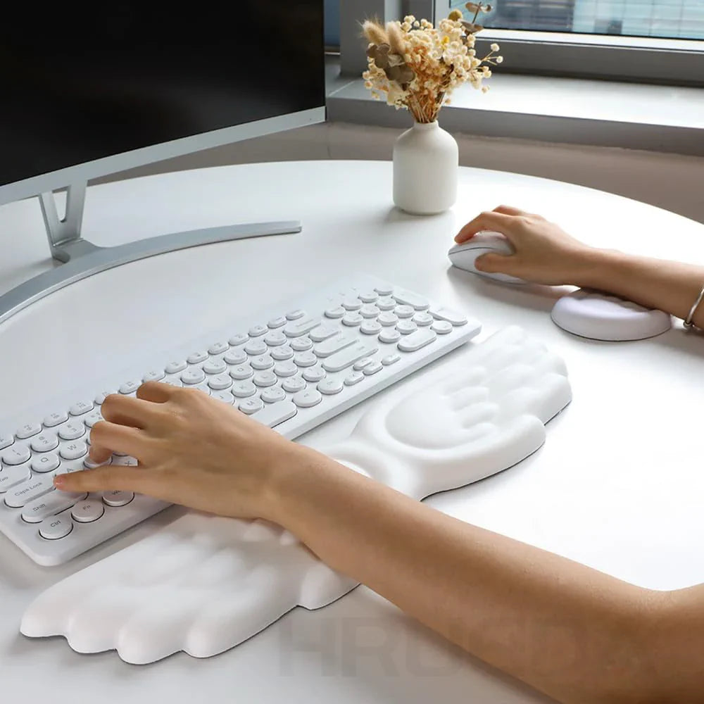 Skorter | Angel Wing Mechanical Keyboard & Mouse Set with Memory Foam ...