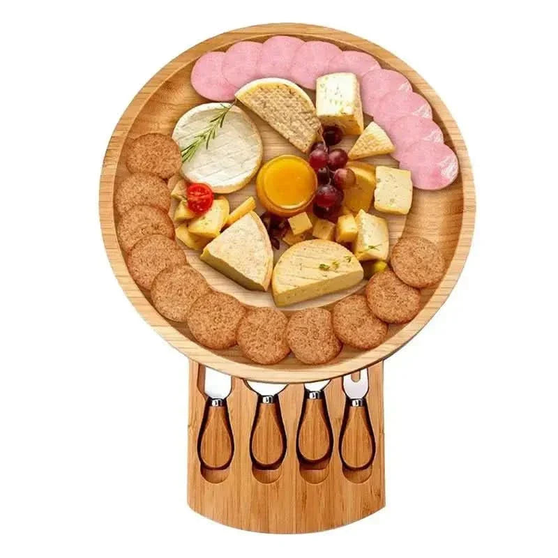 Lisslune | CheeseMate – Round Bamboo Cheese Board